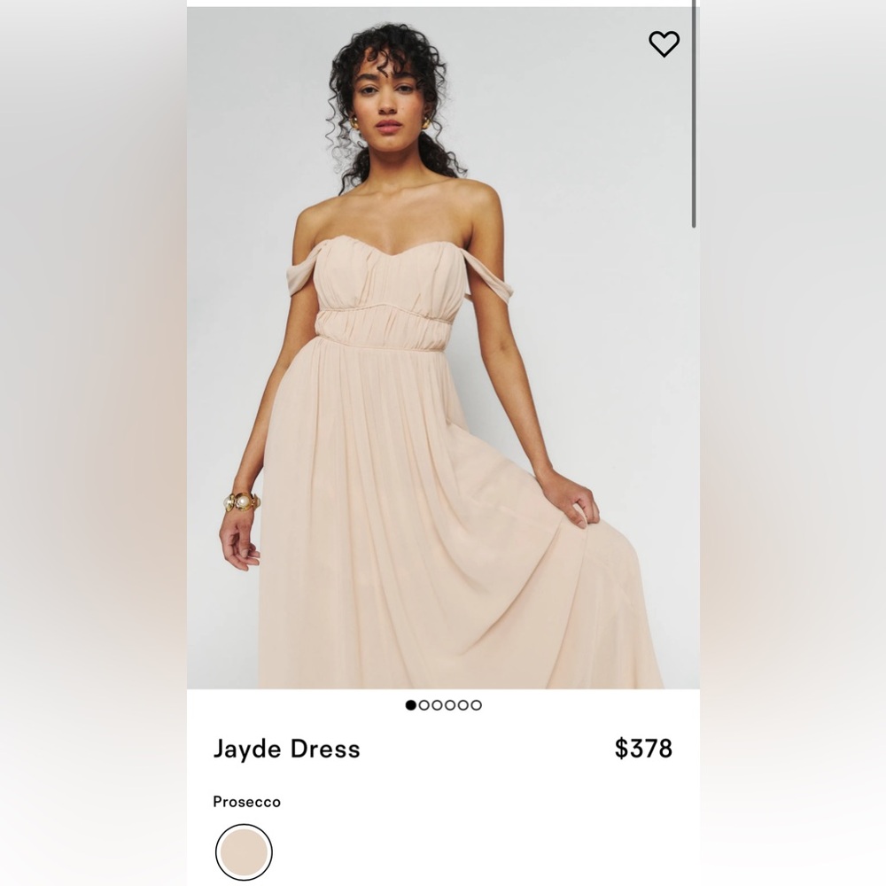 Reformation Prosecco Off-Shoulder Maxi Dress